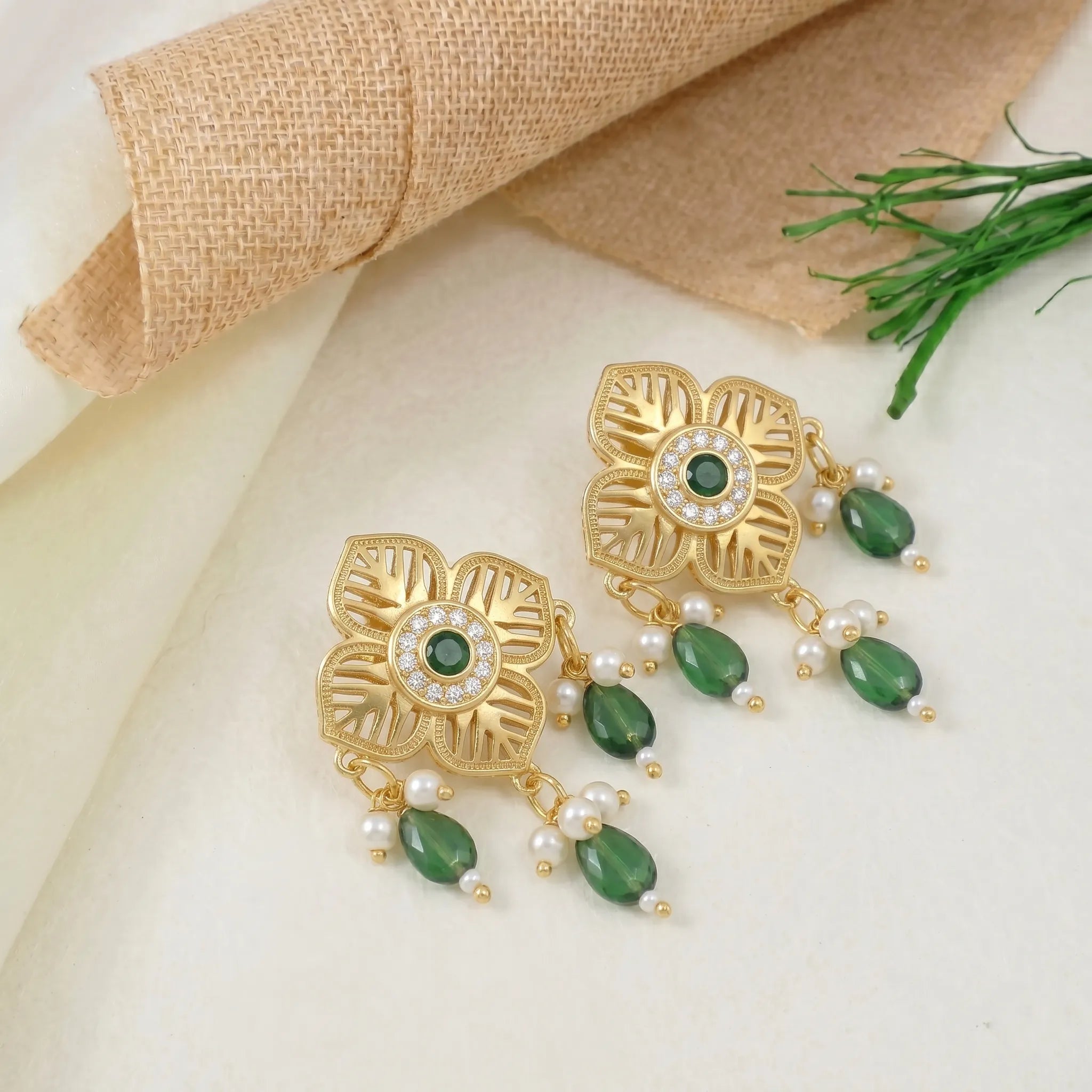 Emerald Blossom Earring