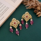 Ruby Blossom Earring