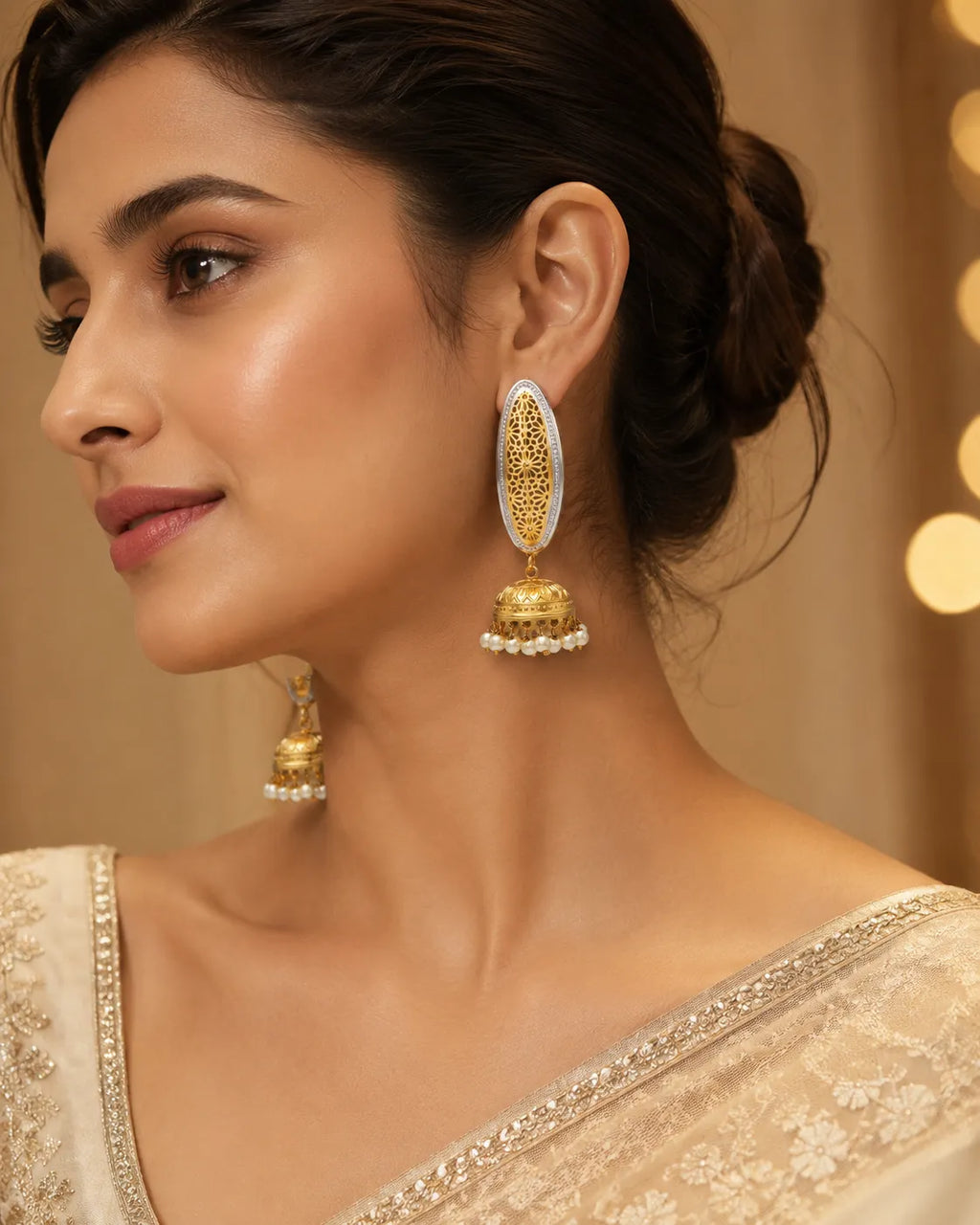 Ivory Pearl Jhumki