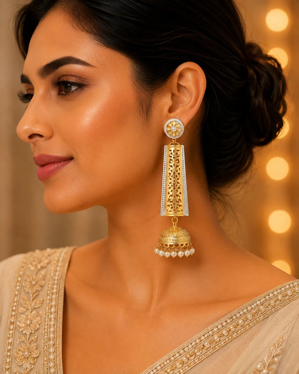 Rajvanshi Dual Tone Jhumki