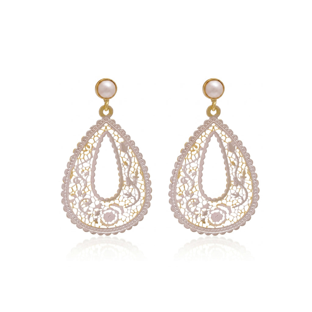 Ornate Teardrop Filigree Earrrings