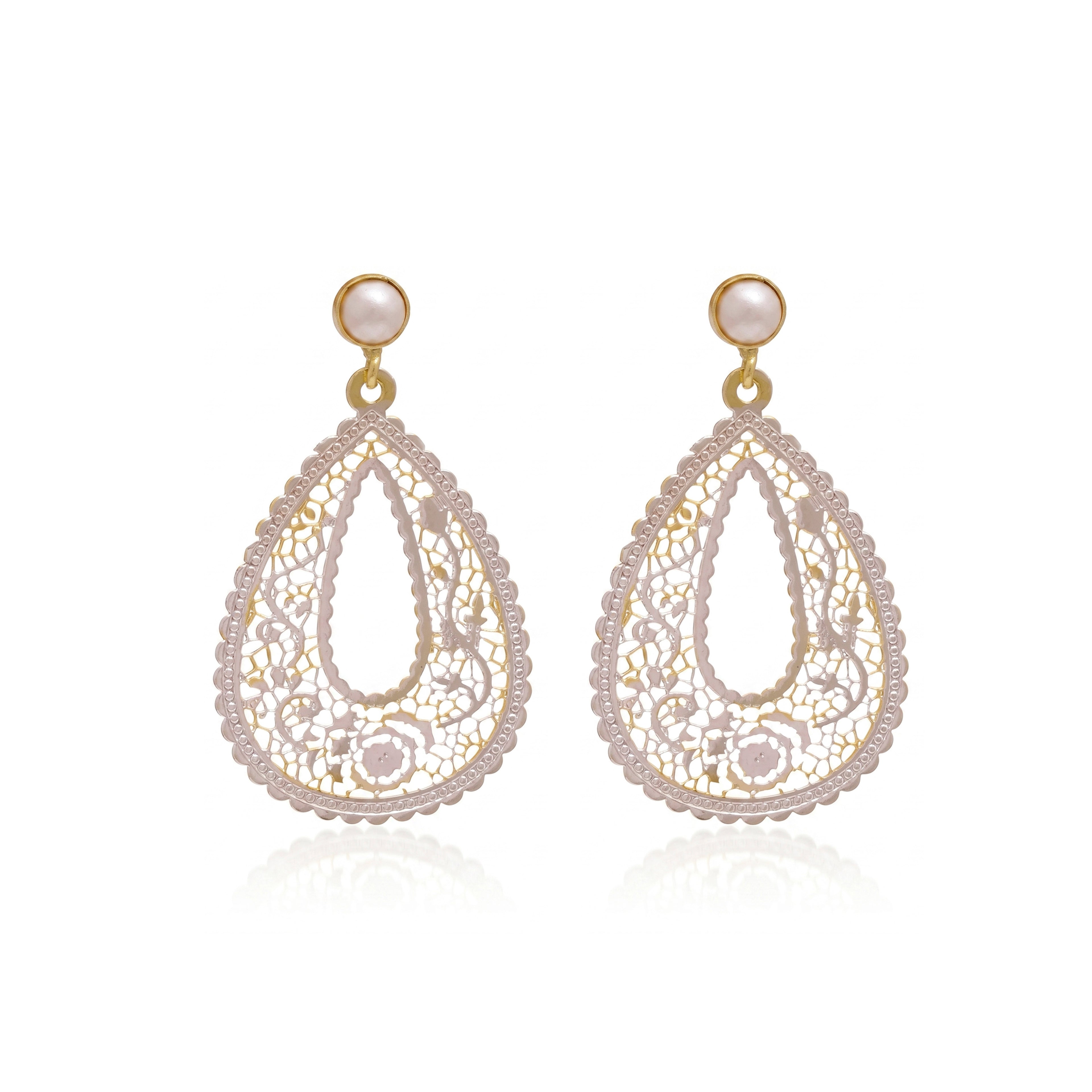 Ornate Teardrop Filigree Earrrings