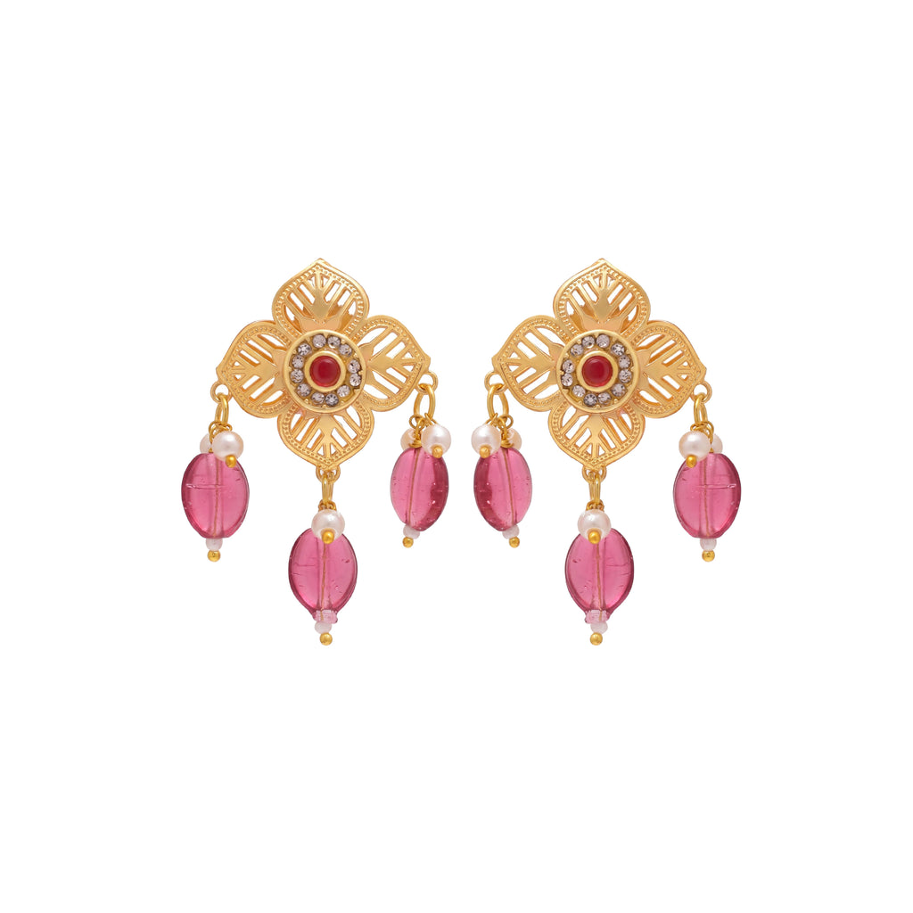 Ruby Blossom Earring
