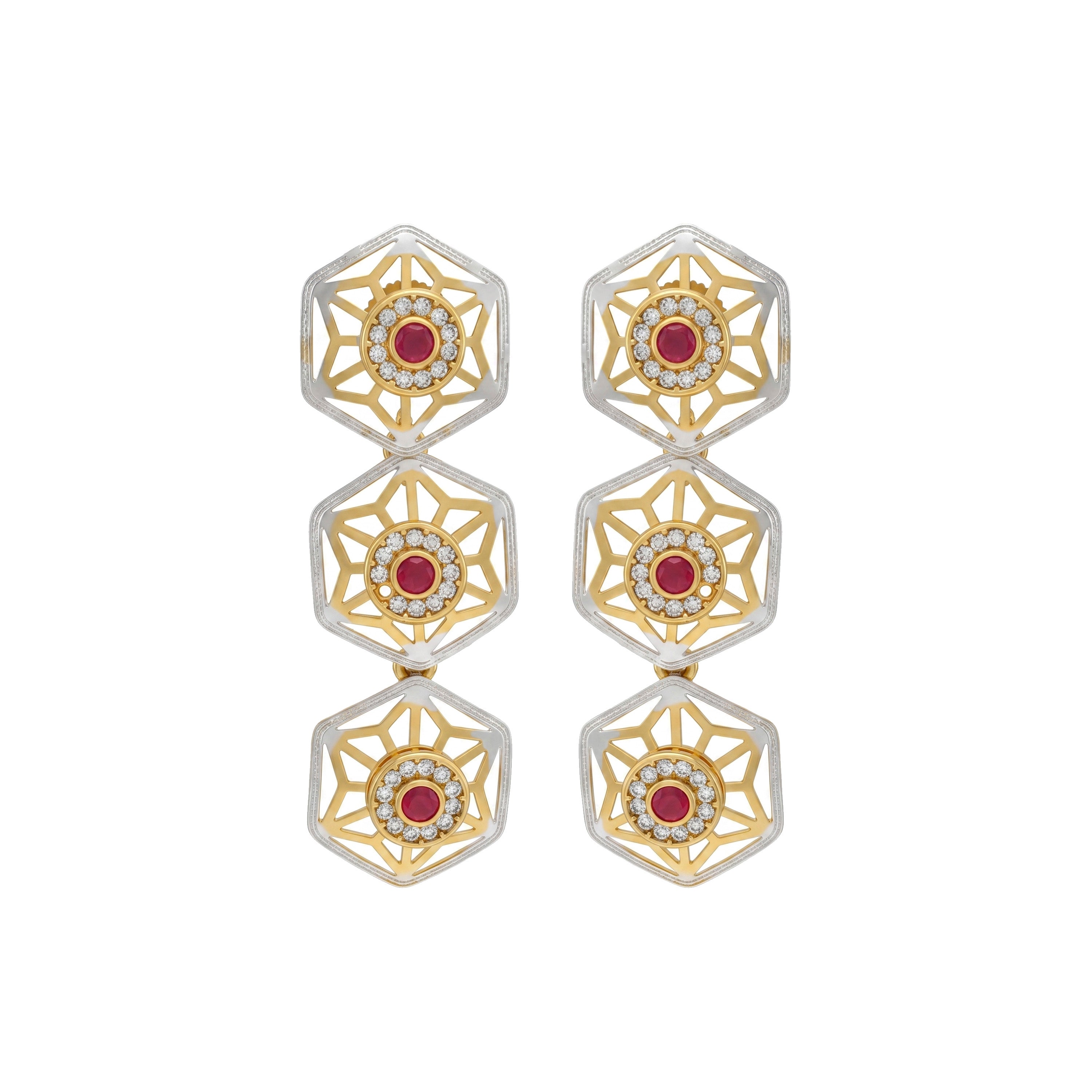 Ruby Regal Hexa Studs