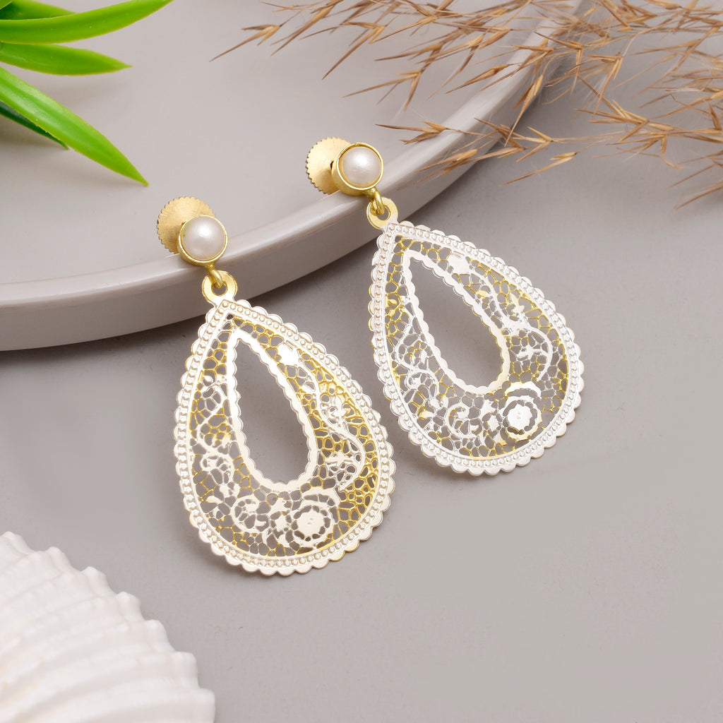 Ornate Teardrop Filigree Earrrings